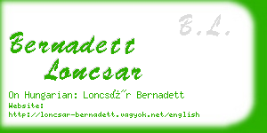 bernadett loncsar business card